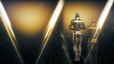 Trophy award ceremony intro with space for title text nomination