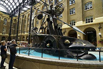 Artwork in shopping mall in London South Bank