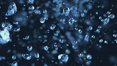Water bubbles going up in slow motion