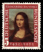German postage stamp Mona Lisa