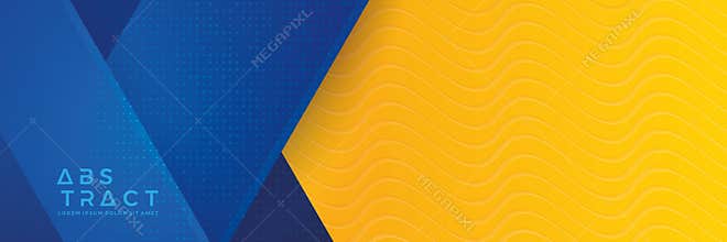 Blue background with orange and yellow color composition in abstract. Abstract backgrounds with a combination of lines and circle