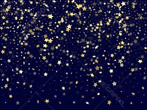 Gold falling star sparkle elements of glitter gradient vector background