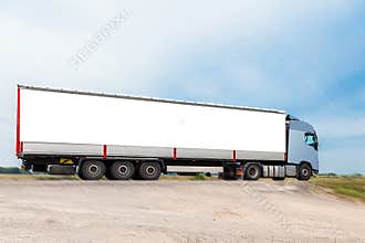 Truck delivers cargo, mock up