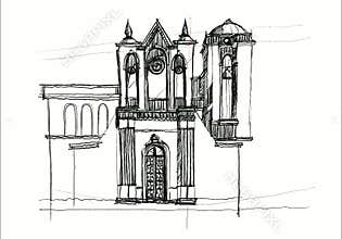 Architecture sketching drawing design house building sketch