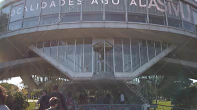 Tilt revealing the Galileo Galilei Planetarium in Buenos Aires, Argentina
