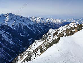 Aosta valley mountain range pila