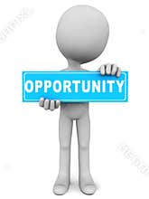Opportunity word, opportune and chance concept