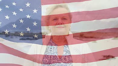 American flag waving