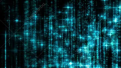 3d rendering of glam rain. Computer generated beautiful background from stars, sparkles and garlands