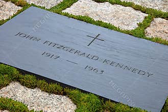 Gravestone of JFK on Arlington National Cemetery