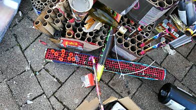Used Firework after new year celebrations