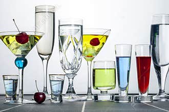 A range of alcoholic cocktails