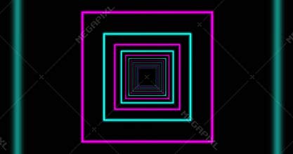 Abstract glowing neon tunnel using rays of light in a pattern - 4k