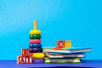 Books and toys as early education concept