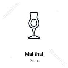 Mai thai outline vector icon. Thin line black mai thai icon, flat vector simple element illustration from editable drinks concept