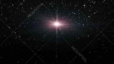 Giant star in night sky
