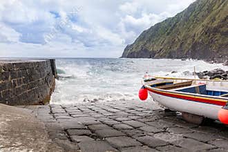 Boat Arnel on the Sao Miguel Island in the Azores Archipelago, Portugal