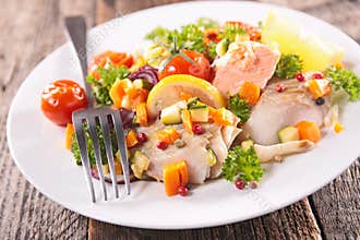 Fish cooked with carrot