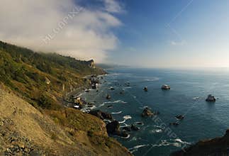 Coastline in California, panoramic view