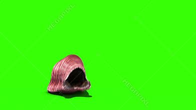 Giant Worm Monster Attacks Front Green Screen 3D Rendering Animation