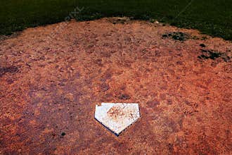 Baseball Home Plate in a Ball Field