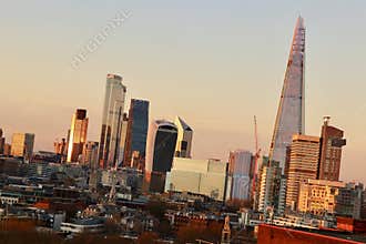 The city of London, Great Britain, sunset