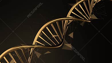DNA structure 3D animation for medical research and biology genetic laboratory study