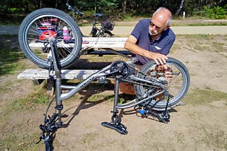 Bad luck during a day of cycling around the Hoge Veluwe National Park.
