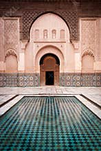 Ben Youssef Medersa Courtyard in Marrakesh Morocco