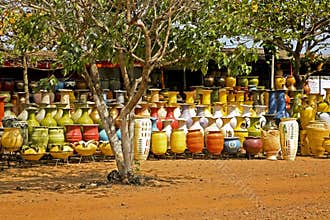 Pottery Stand in Ghana Africa