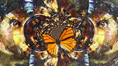 Under butterfly wings