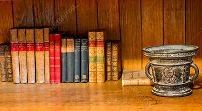 Old books on shelf
