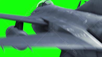 F-16 Fighting Aircraft Jet Green Screen Close up 3D Rendering Background