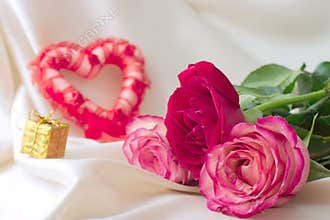 Red heart and roses