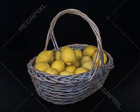 Basket with lemons