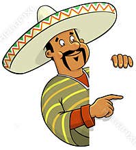 Mexican Chef with a blank sign