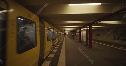 Empty Berlin, Germany Underground Subway with No People during COVID 19 Corona Virus Pandemic