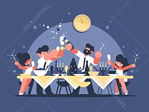 Friends celebrate new year