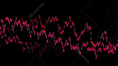 Oscilloscope waveforms oscillating - Red Color