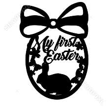 Easter decoration for baby`s first easter with bunny