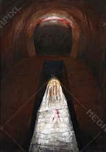 Jesus is laid in the tomb and covered in incense, 14th Stations of the Cross