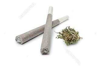 Two reefers with a Marijuana bud