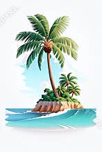 artwork graphic of majestic palm tree in painting style of Leonid Afremov. Generative AI