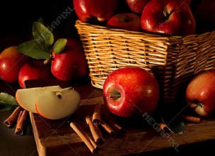 Apples with cinnamon sticks