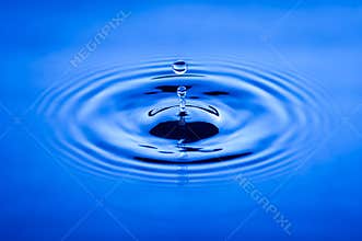 Water waves caused by falling droplets