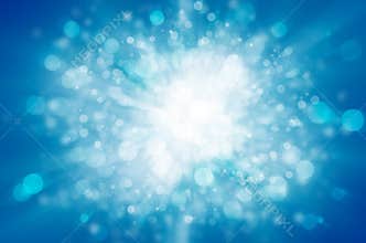 Blue bokeh abstract light background