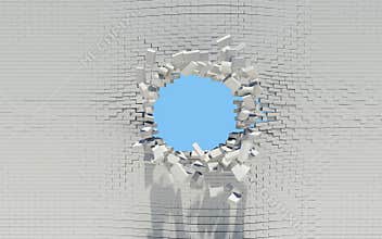 Hole in a brick wall