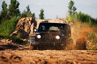 Off road car in mud