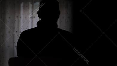 Anonymous interview silhouette for conceptual use