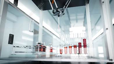Lab grown beef in test tubes: Conceptual in-vitro meat production with pick and place robot - looped video